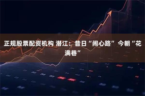 正规股票配资机构 潜江：昔日“闹心路” 今朝“花满巷”
